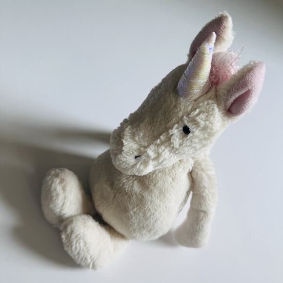 Jellycat Bashful Unicorn Cream White Pink Plush Large 12” Toy Stuffed Animal - Picture 1 of 8